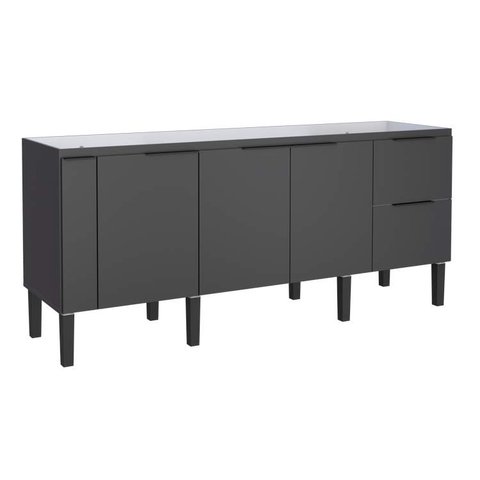 Gabinete de Cozinha Preto em Madeira 194cm Cisne Cozimax