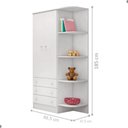 Ver imagem 2 de Guarda-roupa Infantil Aurora C Prateleiras 2 Portase 3 Gavetas Branco