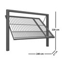 Ver imagem 3 de Portão Contrapeso de Aço com Grade Tubolar 220x240 Req: 8,7