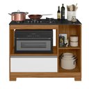 Ver imagem 2 de Balcão para Fogão Cook Top de 5 Bocas com Gavetão Laranja/Freijo Trend/Branco New
