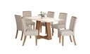 Ver imagem 1 de Mesa Jantar Lins 160 6 Cadeiras Malu Linho - Henn