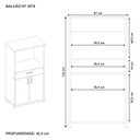 Ver imagem 4 de Balcão Multuso para Forno e Microondas 2 Portas Nt 3070 Laranja/Freijo Trend/Branco New