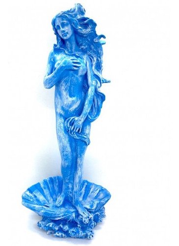 Imagem Deusa Afrodite Azul Claro Escultura Resina Estatua 27 Cm