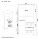 Ver imagem 5 de Balcão Multuso para Forno e Microondas com Fruteira 1 Porta Nt 3075 Laranja/Freijo Trend/Branco New