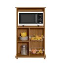 Ver imagem 3 de Balcão Multuso para Forno e Microondas com Fruteira 1 Porta Nt 3075 Laranja/Freijo Trend/Branco New