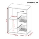 Ver imagem 3 de Fruteira Multiuso 1 Porta 1 Gaveta 2 Cestas Belize Laranja/Freijo Trend/Branco New