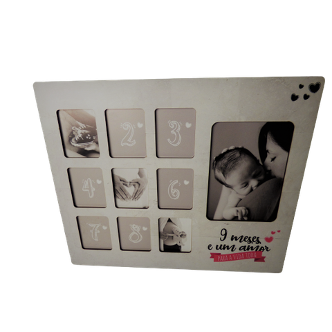 Quadro Decorativo 9 Meses Em Mdf 41x35 Make Laser