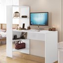 Ver imagem 5 de Mesa Office Escrivaninha com Torre e Prateleiras Nt 2105 123,2cm Branco New