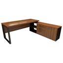 Ver imagem 2 de Mesa de Escritório Diretor em L Industrial 170cm Pés Metal