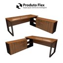 Ver imagem 4 de Mesa de Escritório Diretor em L Industrial 170cm Pés Metal