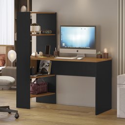 Mesa Office Escrivaninha com Torre e Prateleiras Nt 2105 - 2