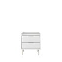 Ver imagem 1 de Mesa de Cabeceira 2 Gavetas com Led Yves 53 Cm - Branco Fosco C/ Champanhe