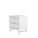 Ver imagem 3 de Mesa de Cabeceira 2 Gavetas com Led Yves 53 Cm - Branco Fosco C/ Champanhe