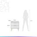 Ver imagem 4 de Mesa de Cabeceira 2 Gavetas com Led Yves 53 Cm - Branco Fosco C/ Champanhe