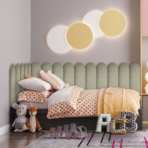 Cabeceira Nuvem Estofada Suede para Cama Box - Módulo 20cm X 60cm:bege