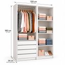 Ver imagem 3 de Armário Closet Modulado Gaveteiro Cabideiro Prateleiras Zoe e Luna Branco