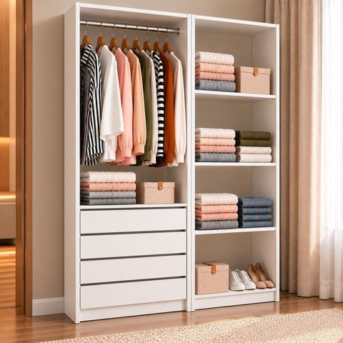 Armário Closet Modulado Gaveteiro Cabideiro Prateleiras Zoe e Luna Branco