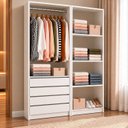 Ver imagem 1 de Armário Closet Modulado Gaveteiro Cabideiro Prateleiras Zoe e Luna Branco