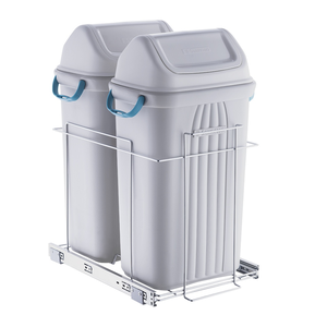 Lixeira Deslizante Dupla 60 Litros de Embutir Trilho Schmitt