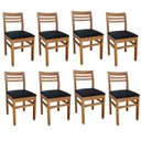 Ver imagem 2 de Kit 8 Cadeiras para Sala de Jantar em Madeira Maciça Diamante Preto/Marrom