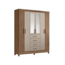 Ver imagem 4 de Guarda Roupa Roupeiro Aruba 6 Portas 4 Gavetas com Espelho Carvalho Fendi Moval