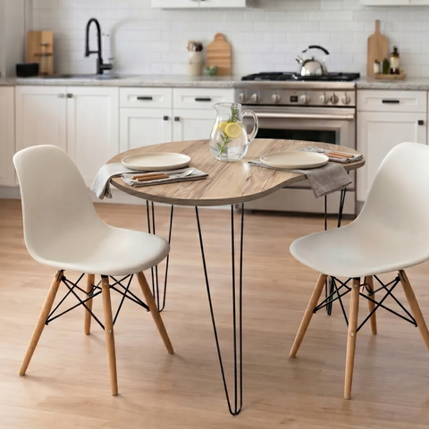 Mesa de Jantar Orgânica Escritório 2 Lugares 90x60 Escrivaninha Home Office Pés Agulha Floresta
