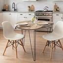 Ver imagem 1 de Mesa de Jantar Orgânica Escritório 2 Lugares 90x60 Escrivaninha Home Office Pés Agulha Floresta