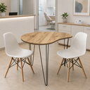 Ver imagem 3 de Mesa de Jantar Orgânica Escritório 2 Lugares 90x60 Escrivaninha Home Office Pés Agulha Floresta