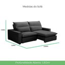 Ver imagem 4 de Sofá Retrátil e Reclinável 2 Lugares 2,90m Andreza Veludo Lansofbr