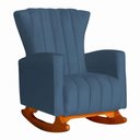 Ver imagem 2 de Poltrona Amamentação Balanço Quarto Descanso Grécia Linho Linho Azul
