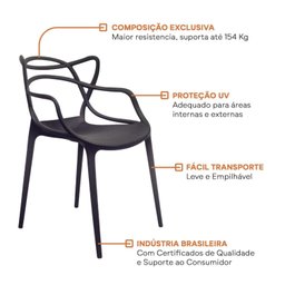 Conjunto com 4 Cadeiras para Sala de Jantar Allegra - 7