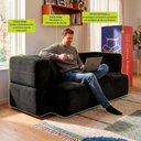 Ver imagem 5 de Sofá Cama Nômade 1,88m Xpand Tech Tecido Velourê Preto Cama Inbox