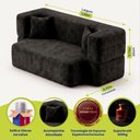 Ver imagem 2 de Sofá Cama Nômade 1,88m Xpand Tech Tecido Velourê Preto Cama Inbox