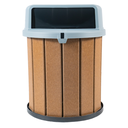 Ver imagem 2 de Lixeira Coletora Ecológica Mbs 75L Madeira Plástica Reciclada:Tampa Cinza/Marrom Ipê