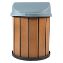 Ver imagem 3 de Lixeira Coletora Ecológica Mbs 75L Madeira Plástica Reciclada:Tampa Cinza/Marrom Ipê