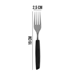 Jogo 24 Garfos e 24 Facas de Mesa Jantar New Caprese Preto Fratelli Inox - 4