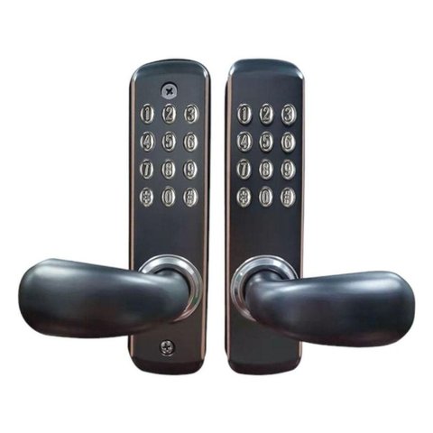 Fechadura Digital S701-2 Mecânica Senha Chave para Portas Aço Inoxidável IP68 Preto