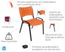 Ver imagem 6 de Kit com 8 Cadeiras Iso para Escola Escritório Comércio Laranja Base Preta Ecomhome