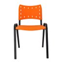 Ver imagem 3 de Kit com 8 Cadeiras Iso para Escola Escritório Comércio Laranja Base Preta Ecomhome