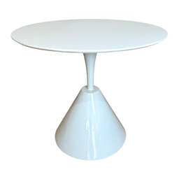Mesa de Jantar Cone Redonda Masp 100 Cm Tampo Laca Branca Base Branca Personal Decor - 3