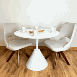 Mesa de Jantar Cone Redonda Masp 100 Cm Tampo Laca Branca Base Branca Personal Decor - 2