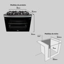 Ver imagem 4 de Fogão 5 Bocas de Embutir Diplomata com Mesa de Vidro Dako Bivolt Preto