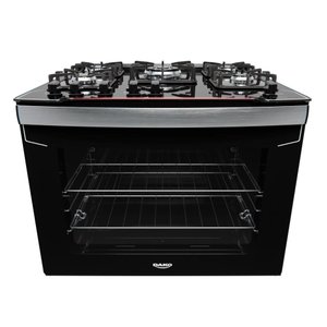 Fogão 5 Bocas de Embutir Diplomata com Mesa de Vidro Dako Bivolt Preto