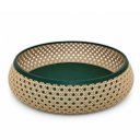 Ver imagem 1 de Bandeja Decorativa Multiuso para Banheiro Redonda Design Palhinha Treliça Rattan 23cm - Mundial Casa