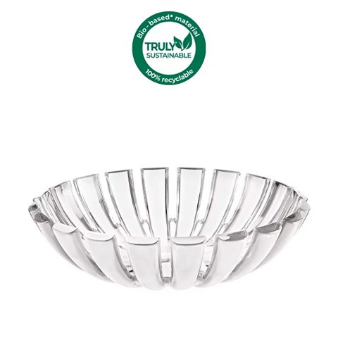 Fruteira de Mesa em Bio Plástico Não Fóssil 25 X H6,5 Cm - Dolcevita - Pérola - Guzzini Dolce Vitta