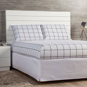 Jogo de Cama Lençol Casal King com Elástico + 2 Fronhas Listradas Kit Atual 3 Peças