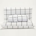 Ver imagem 2 de Jogo de Cama Lençol Casal King com Elástico + 2 Fronhas Listradas Kit Atual 3 Peças