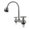 Torneira Duplo Jato Goumert Cromada Flexivel Misturador Frio Quente Mesa Bancada Banheiro Cozinha - 9