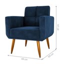 Ver imagem 3 de Poltrona Decorativa para Sala Lages Veludo Azul