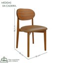 Ver imagem 4 de Conjunto Sala de Jantar Mesa 180x90cm 6 Cadeiras em Madeira Maciça com Assento Estofado Jade Marrom/